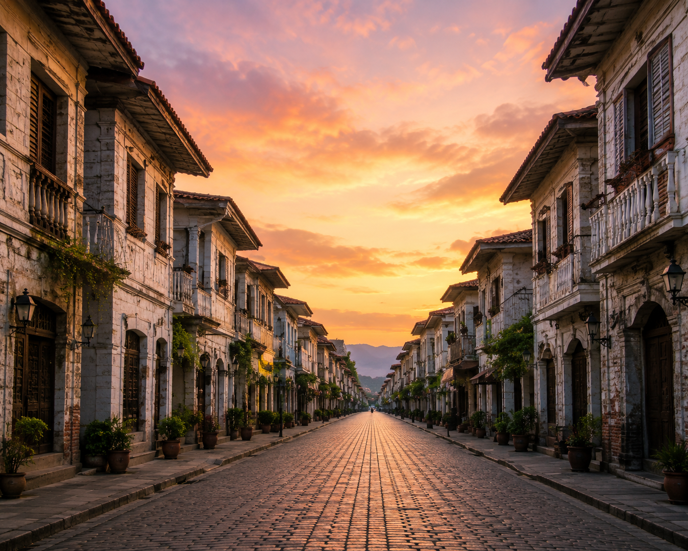 Colon Street heritage district at dusk, Cebu