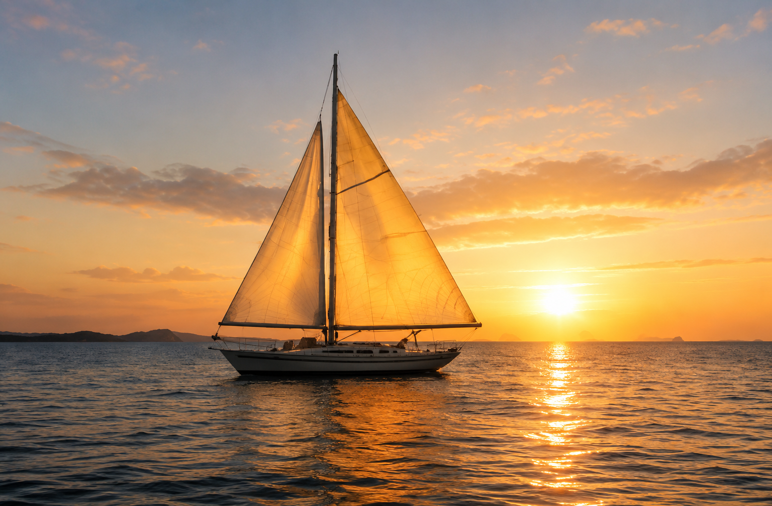 Sunset sailing in Boracay