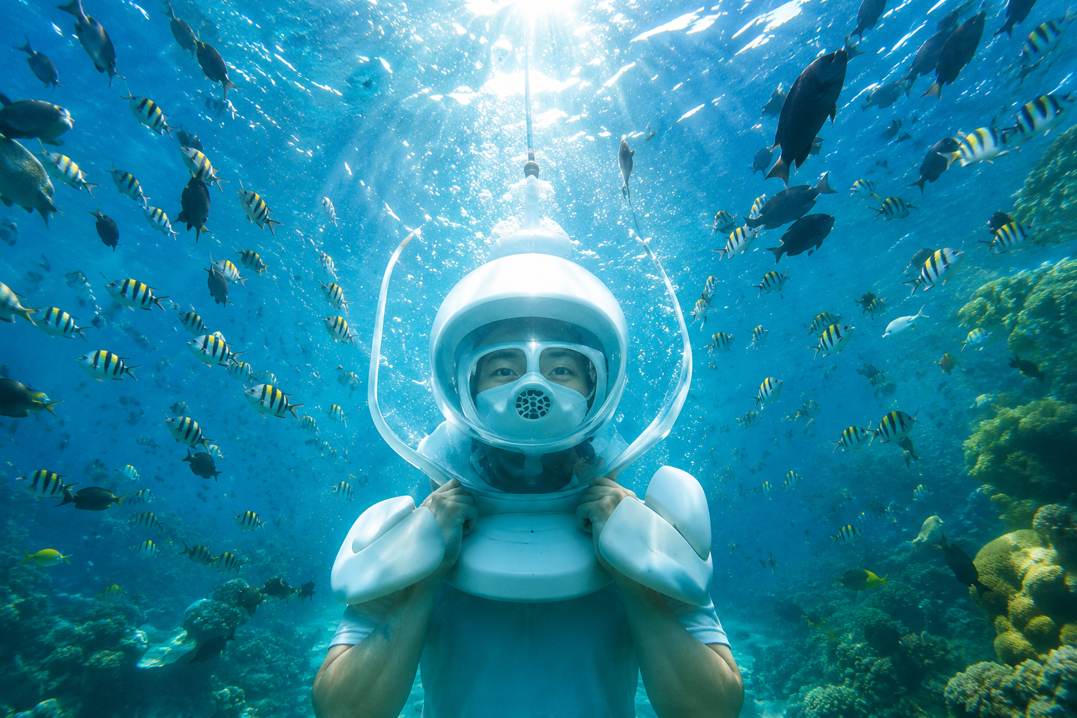 Helmet diving in Boracay
