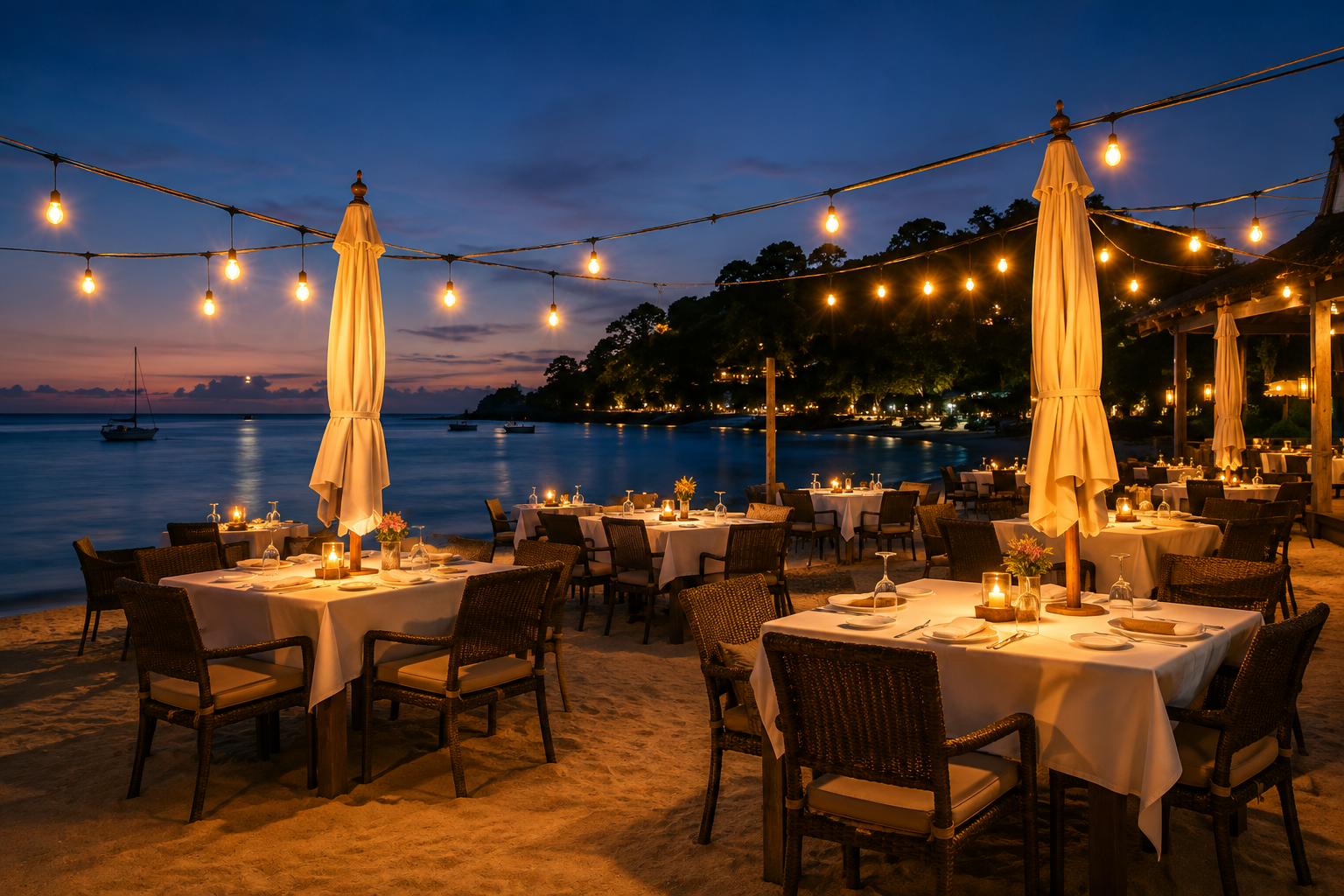 Dining by the beach in Boracay