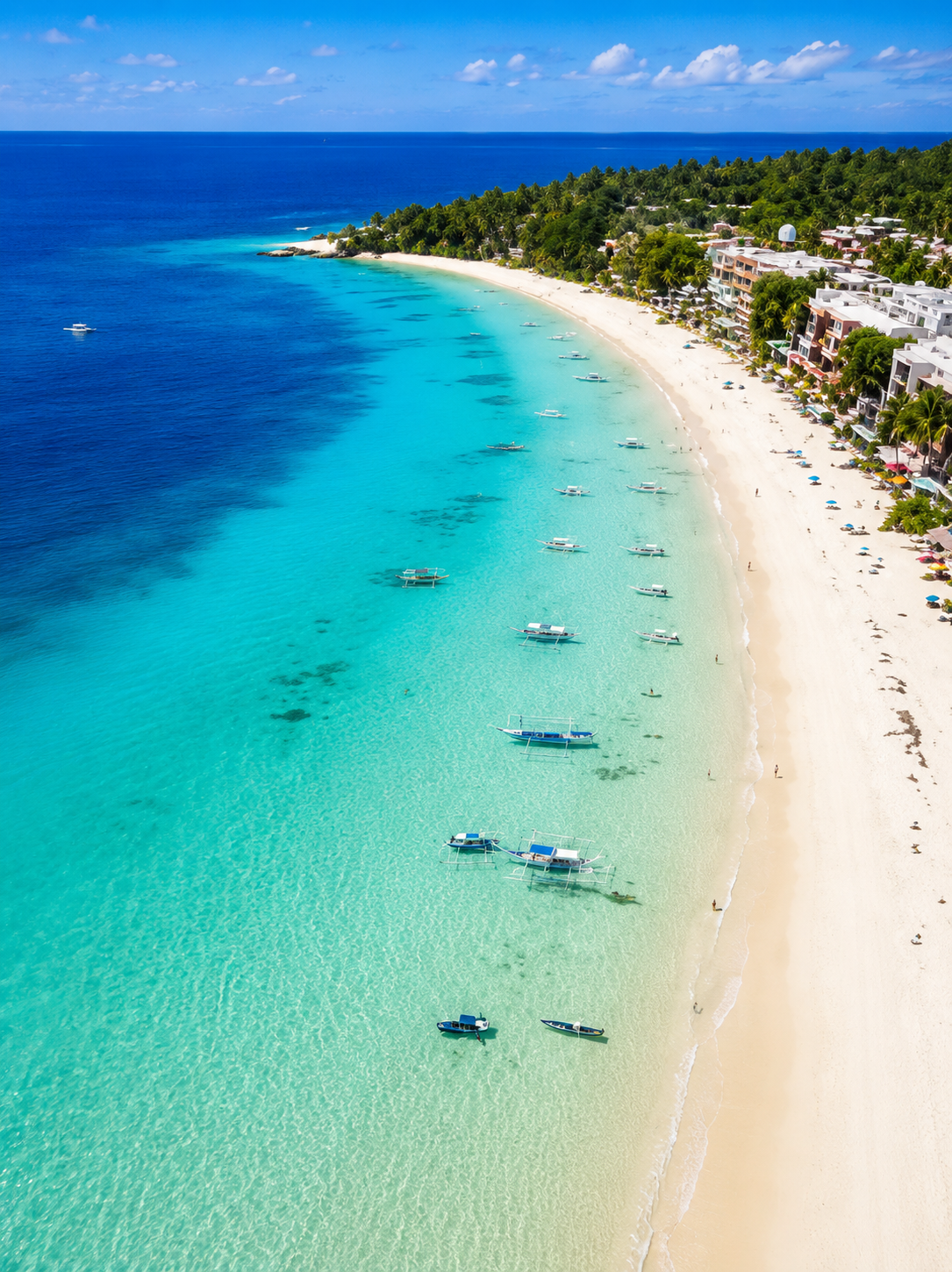 Boracay white beach aerial view