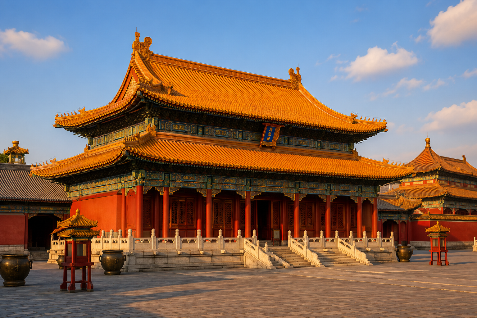 Forbidden City crowded courtyard