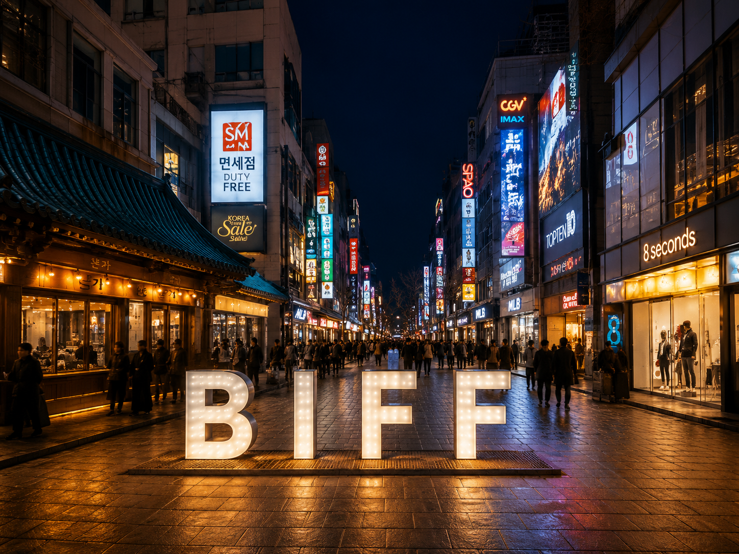 BIFF Square at night