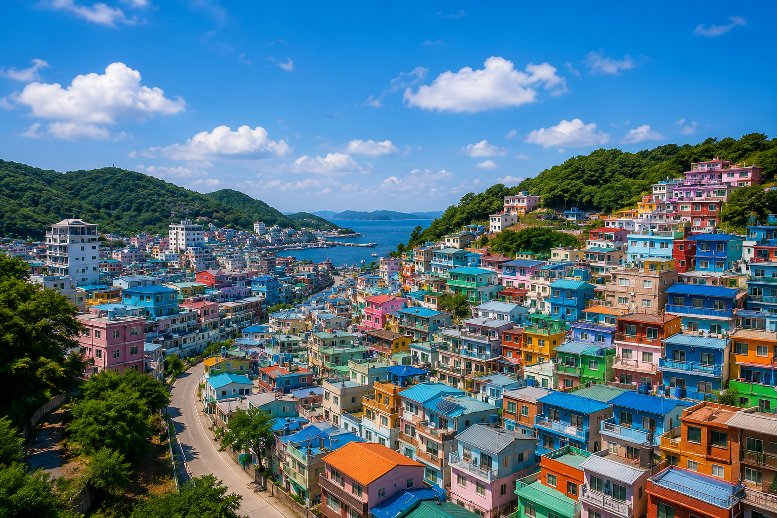 Gamcheon Culture Village colorful houses