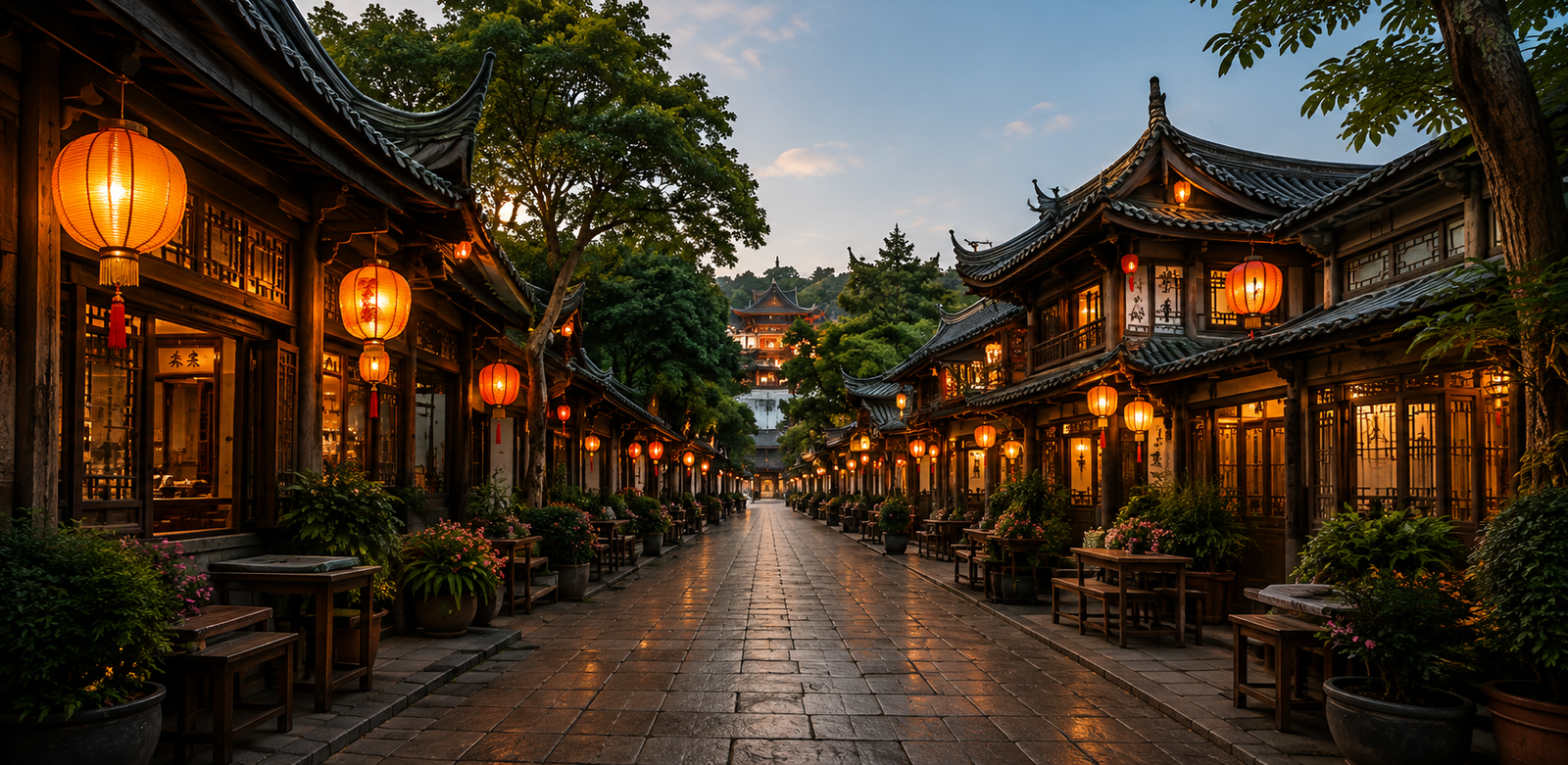 Jinli Ancient Street at night