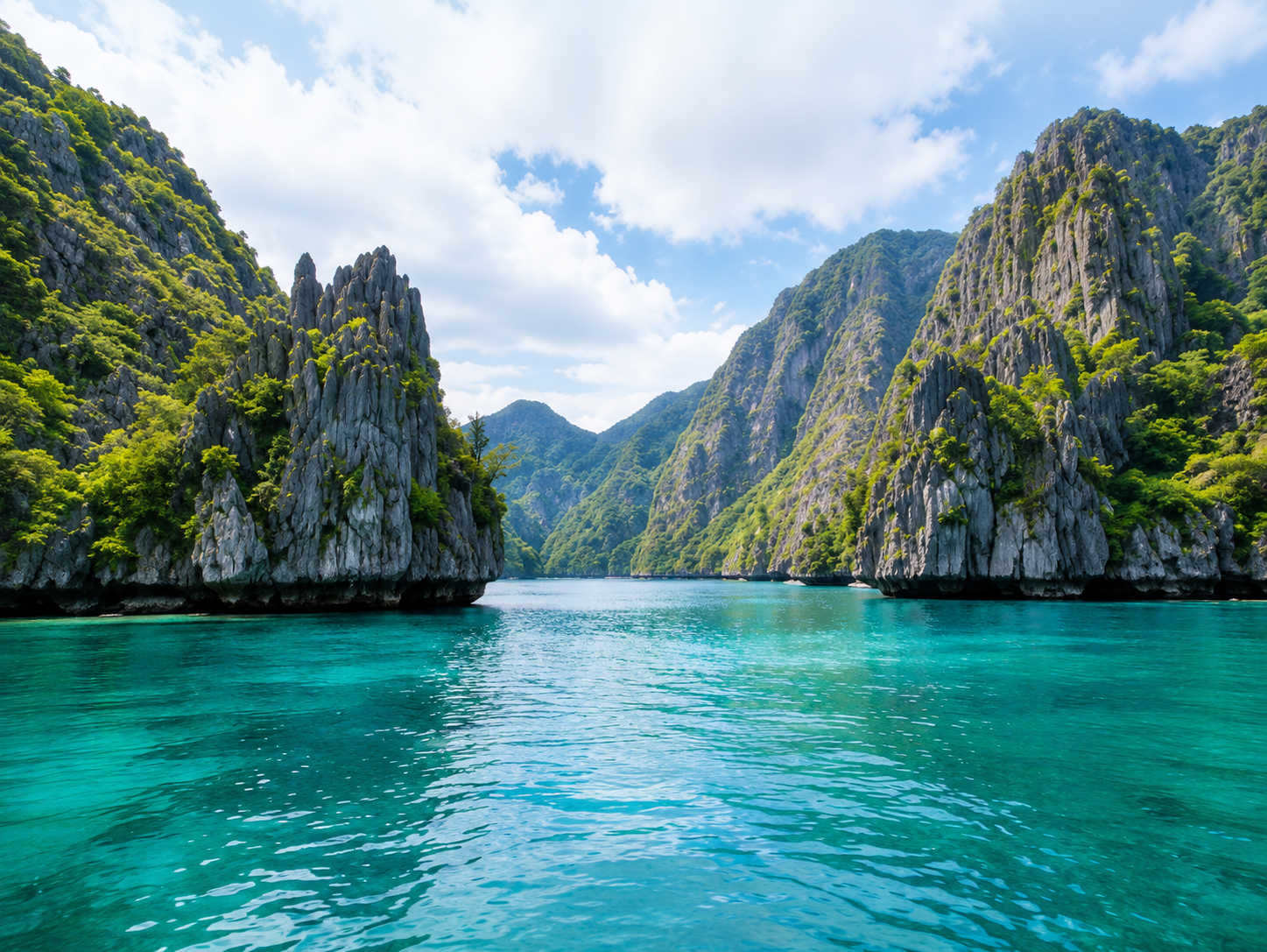 Kayaking through the limestone cliffs of Palawan
