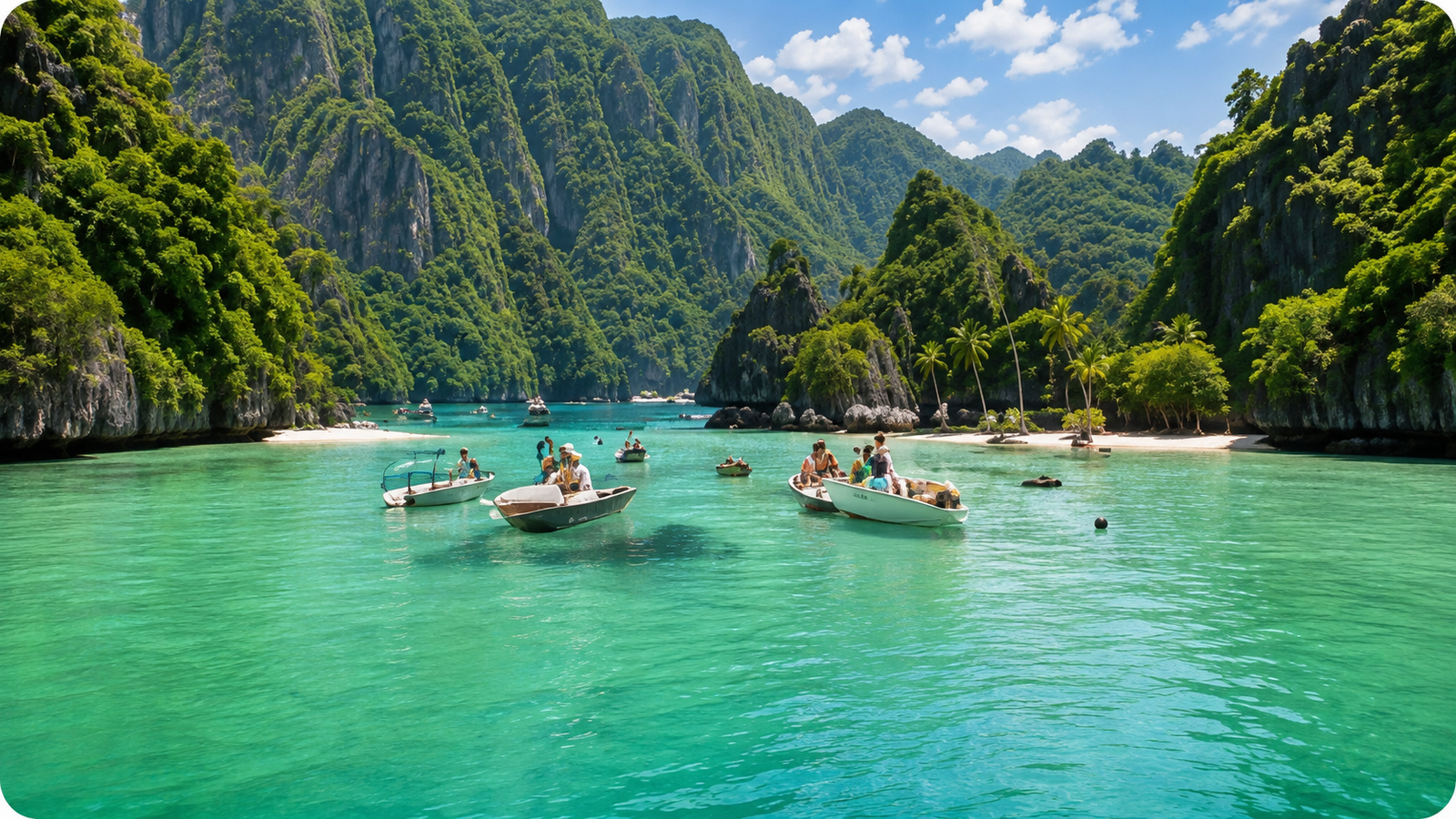 Island hopping in Palawan's lagoons