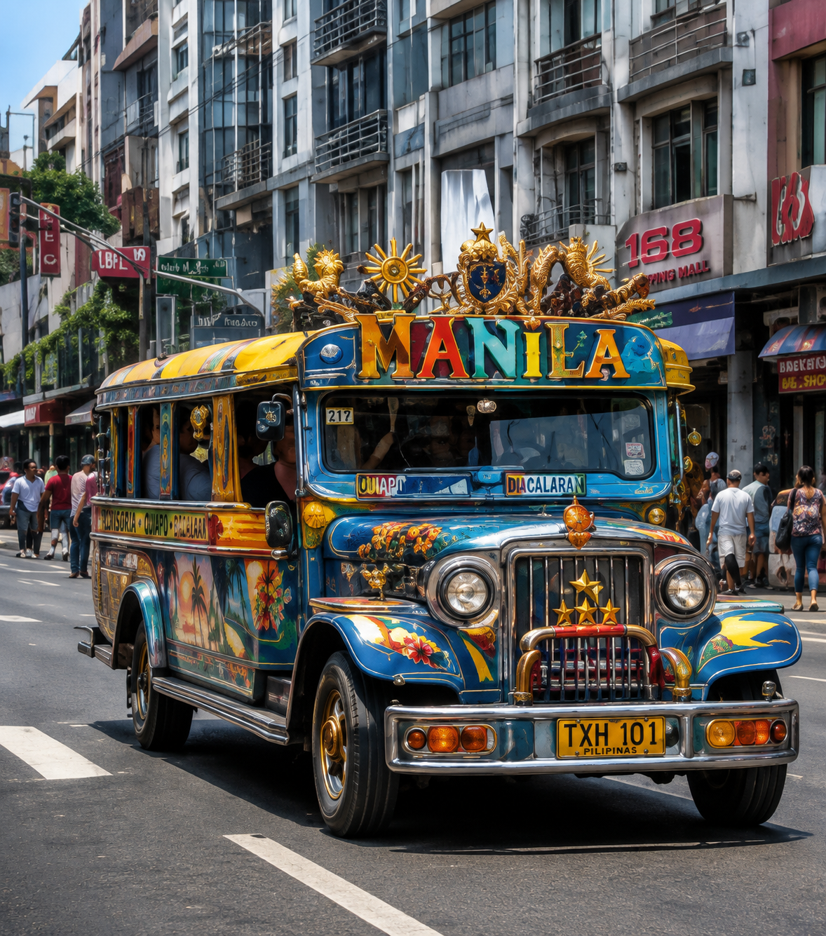 Colorful jeepney on Manila streets