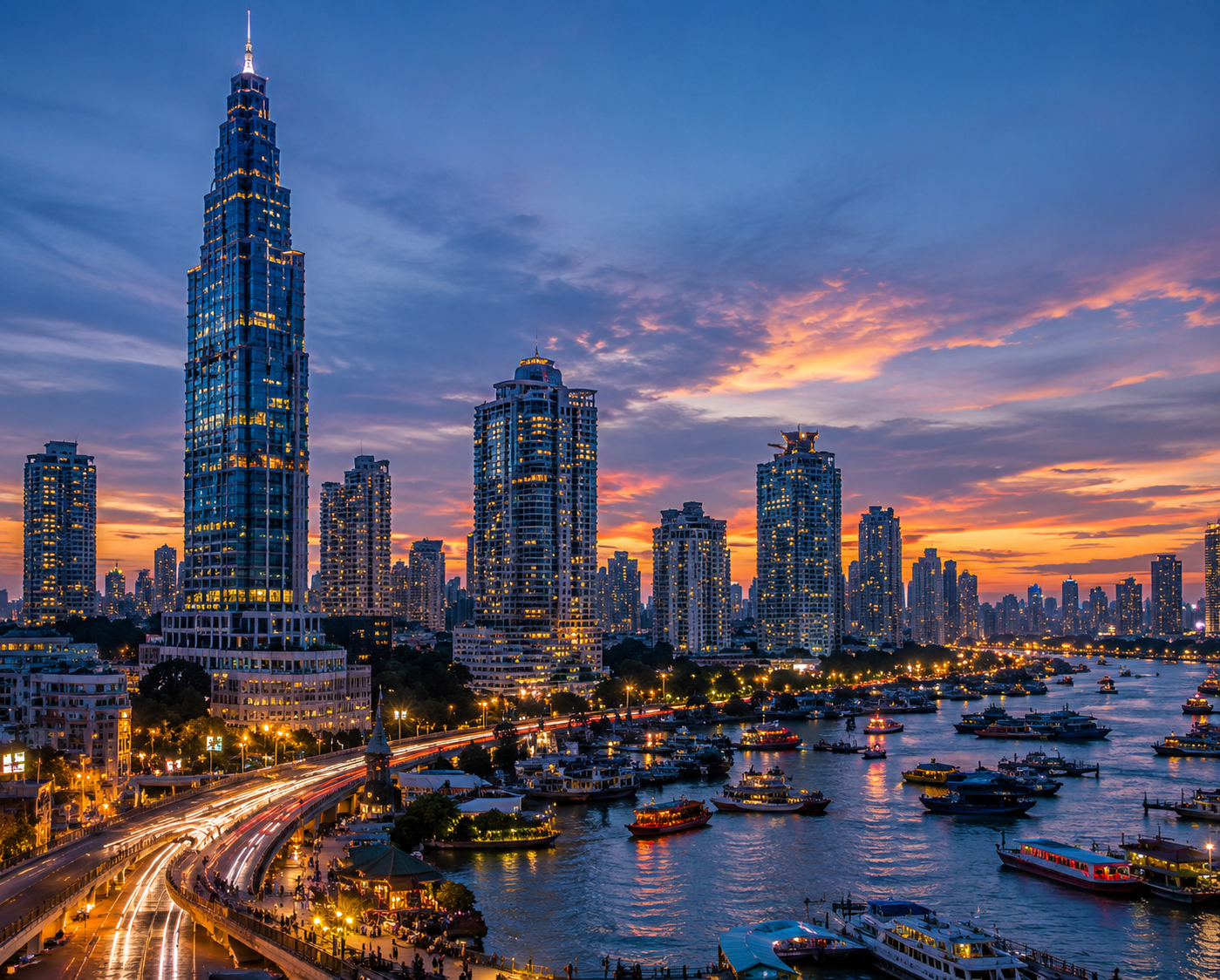 Manila skyline at dusk