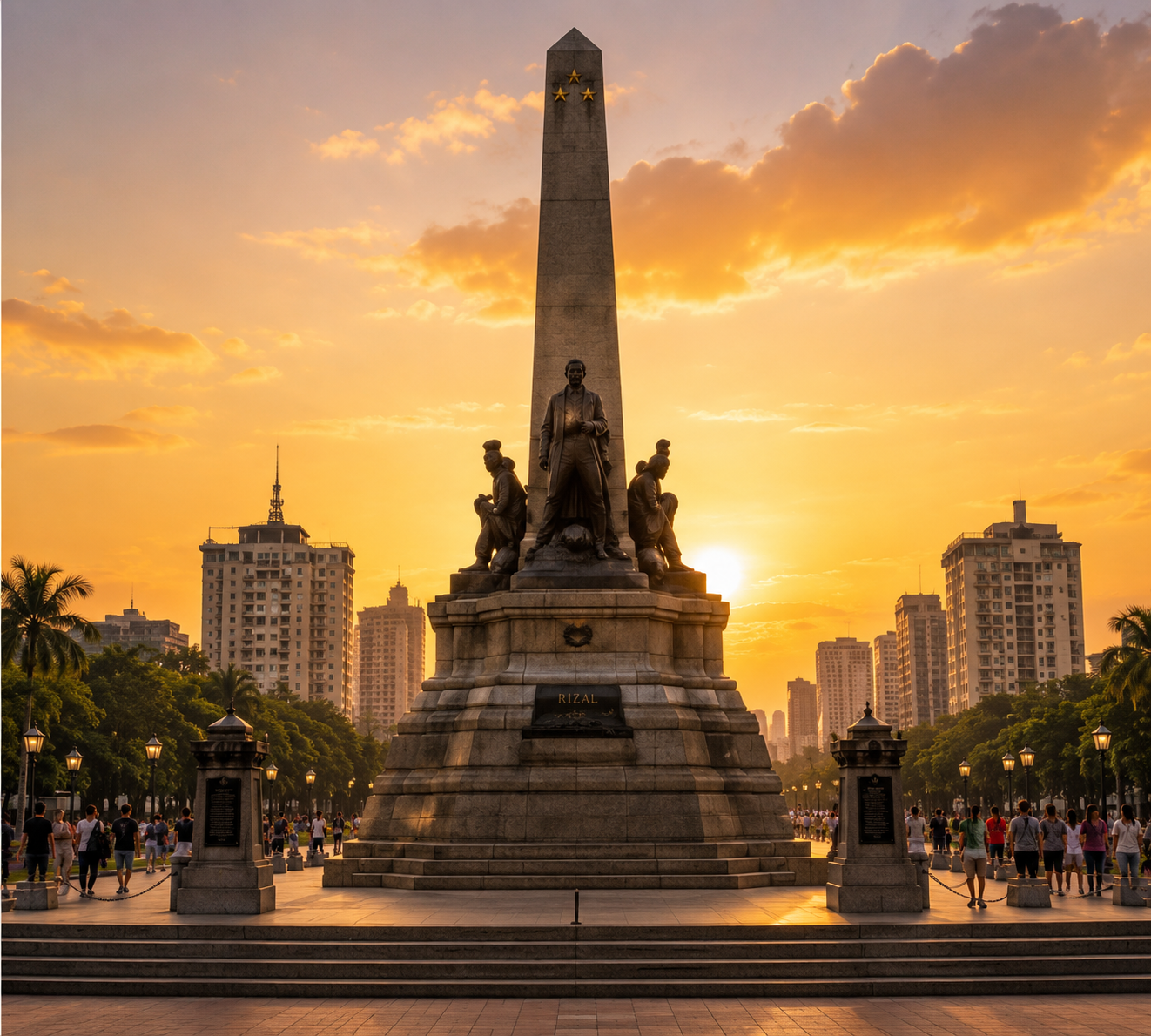 Rizal Monument at sunset