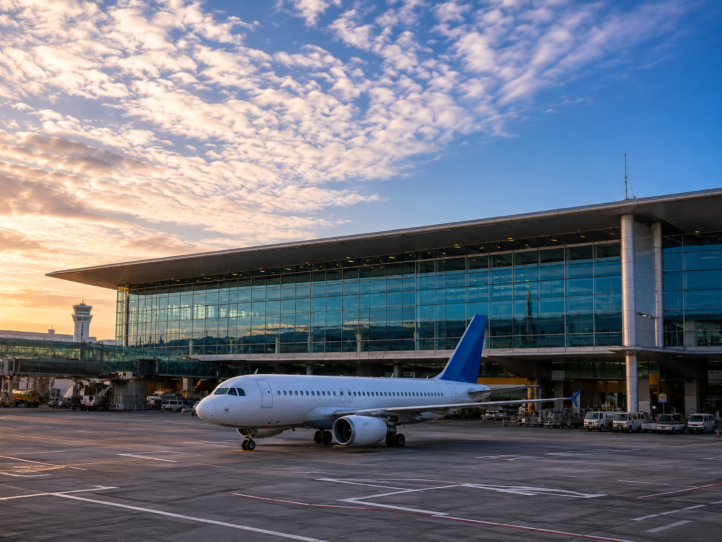 Fukuoka Airport with airplane