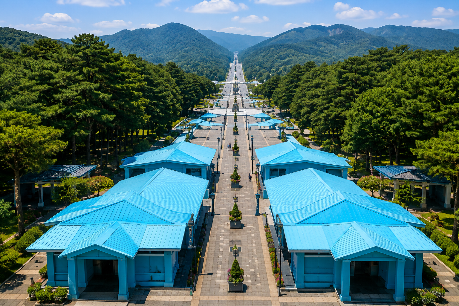 The DMZ JSA blue buildings