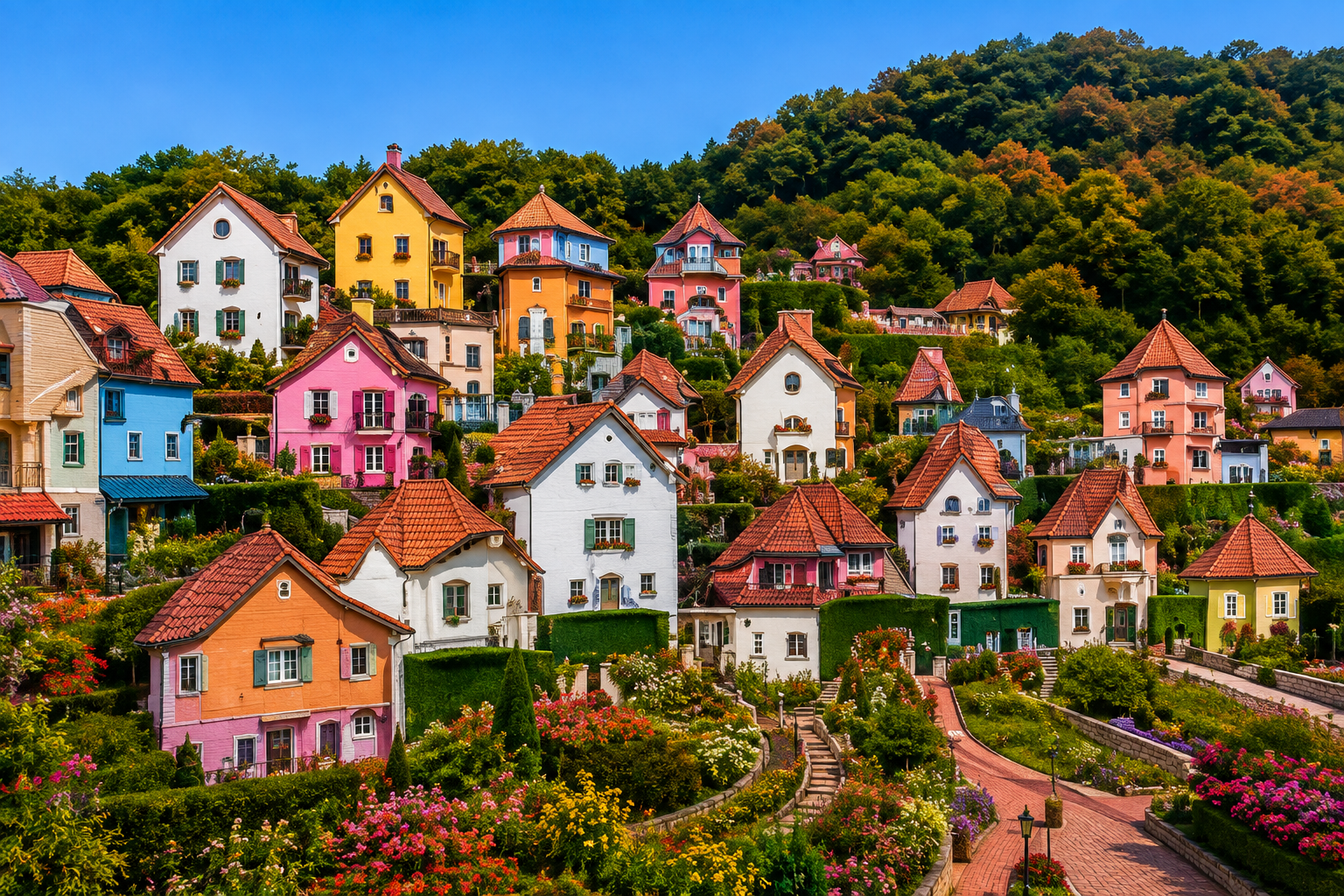 Petite France colorful houses