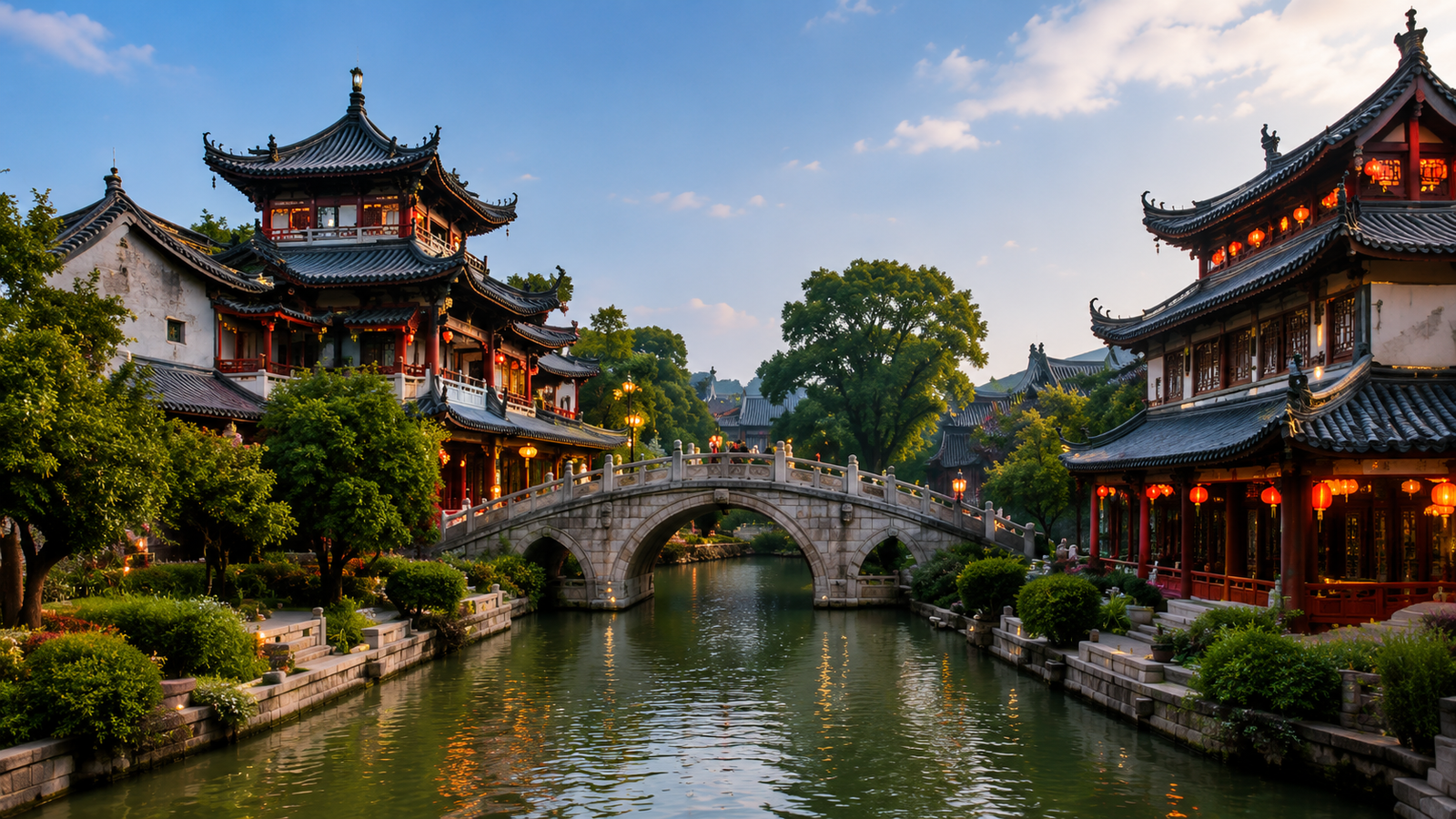 Yongqingfang canal and traditional architecture