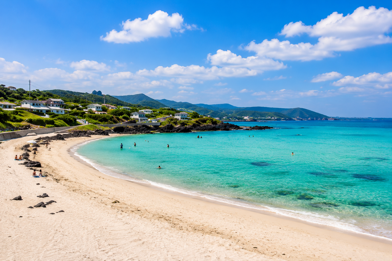 Hamdeok Beach turquoise waters