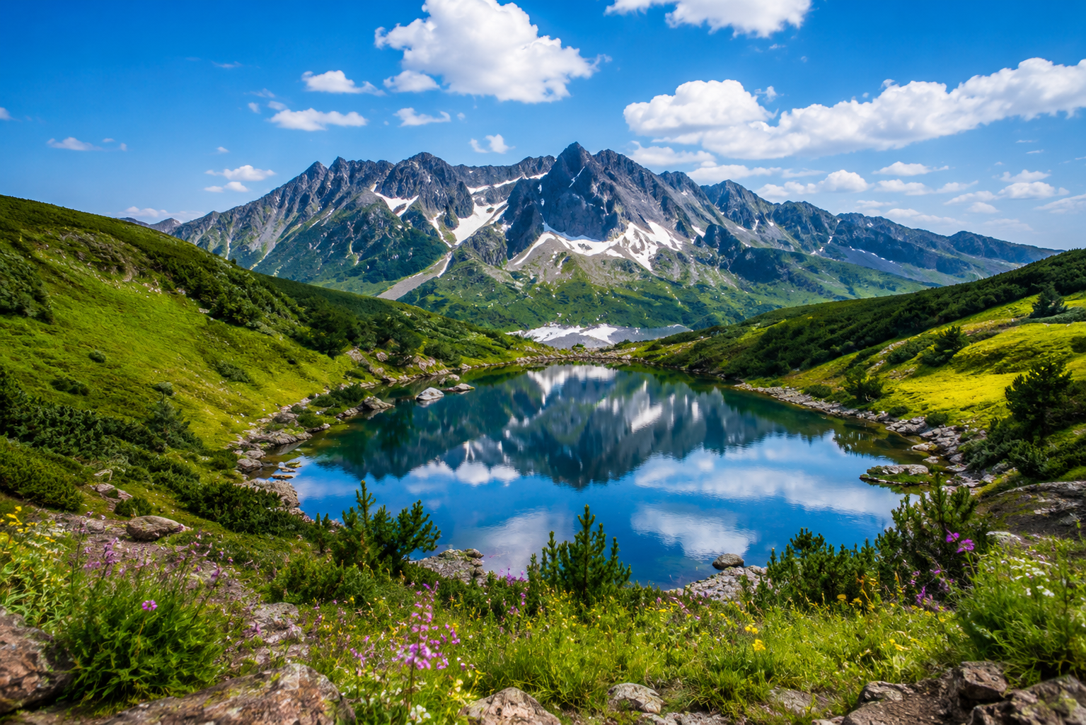 Hallasan National Park lake and mountain