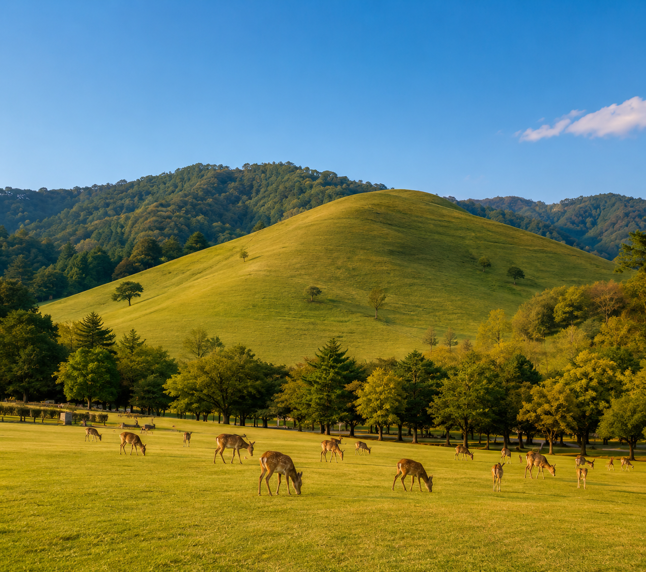 Rolling green hills near Nara