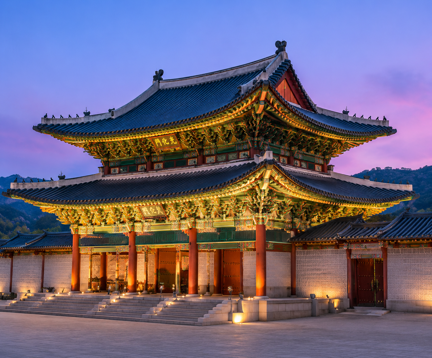 Gyeongbokgung Palace at dusk