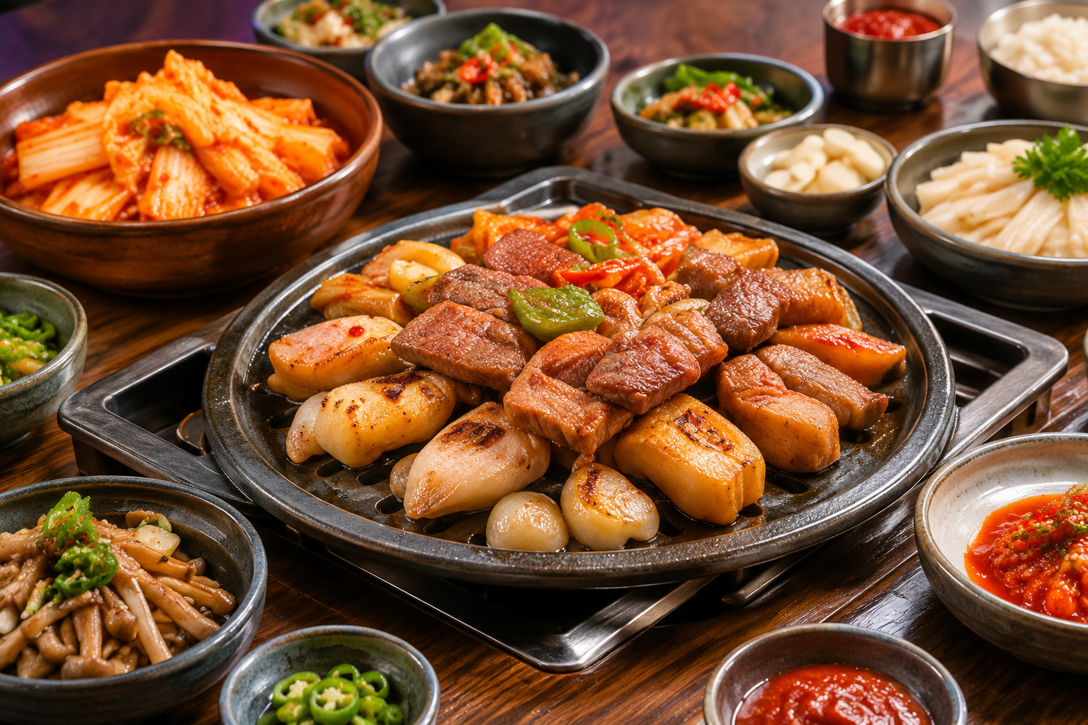 Korean BBQ spread
