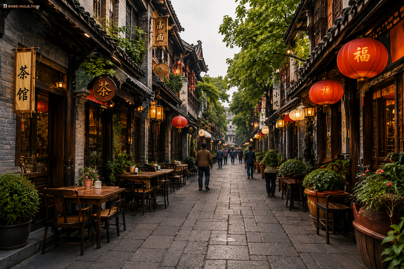 Tianzi Fang lantern-lit alleyway