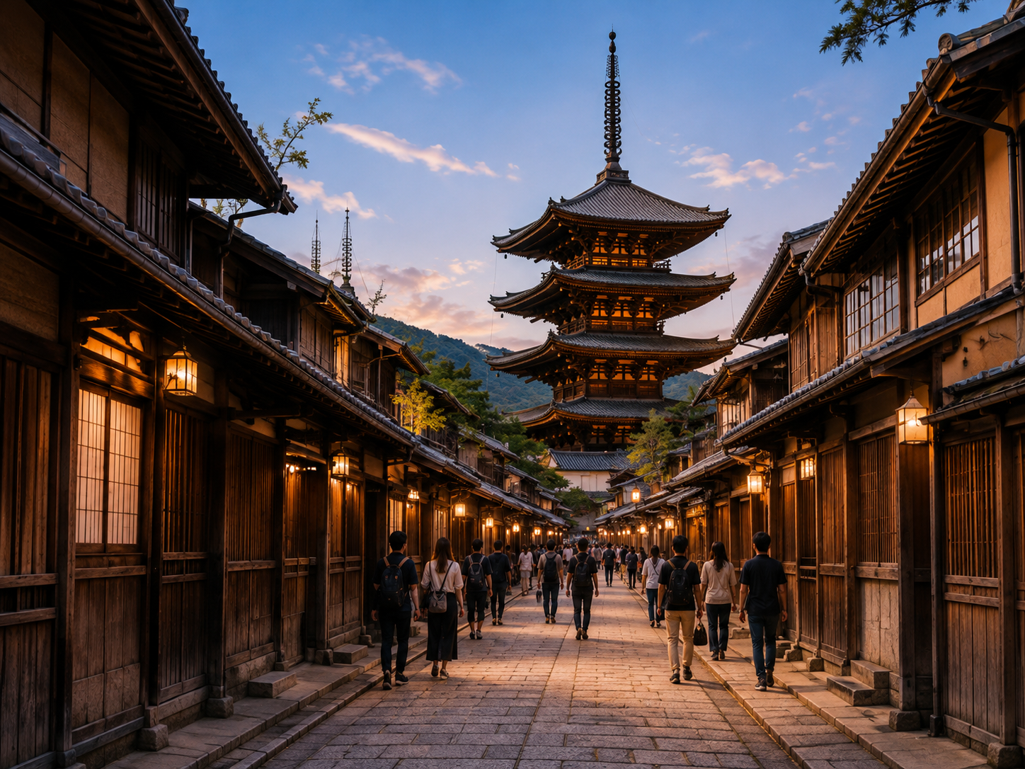 Traditional pagoda street in Tokyo