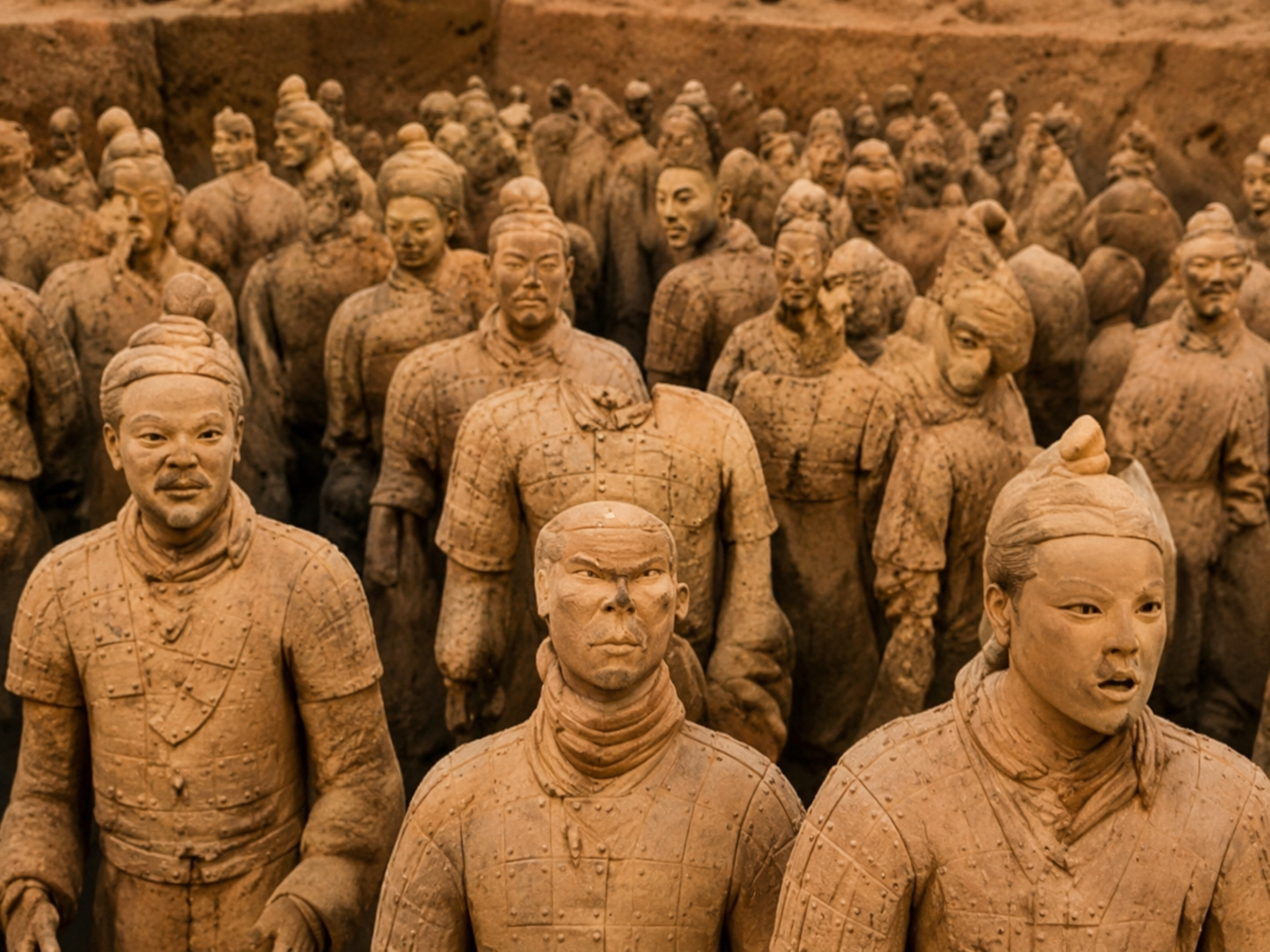 Terracotta Army rows of soldiers