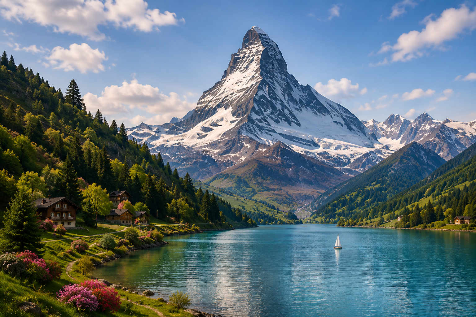 Matterhorn peak reflected in lake