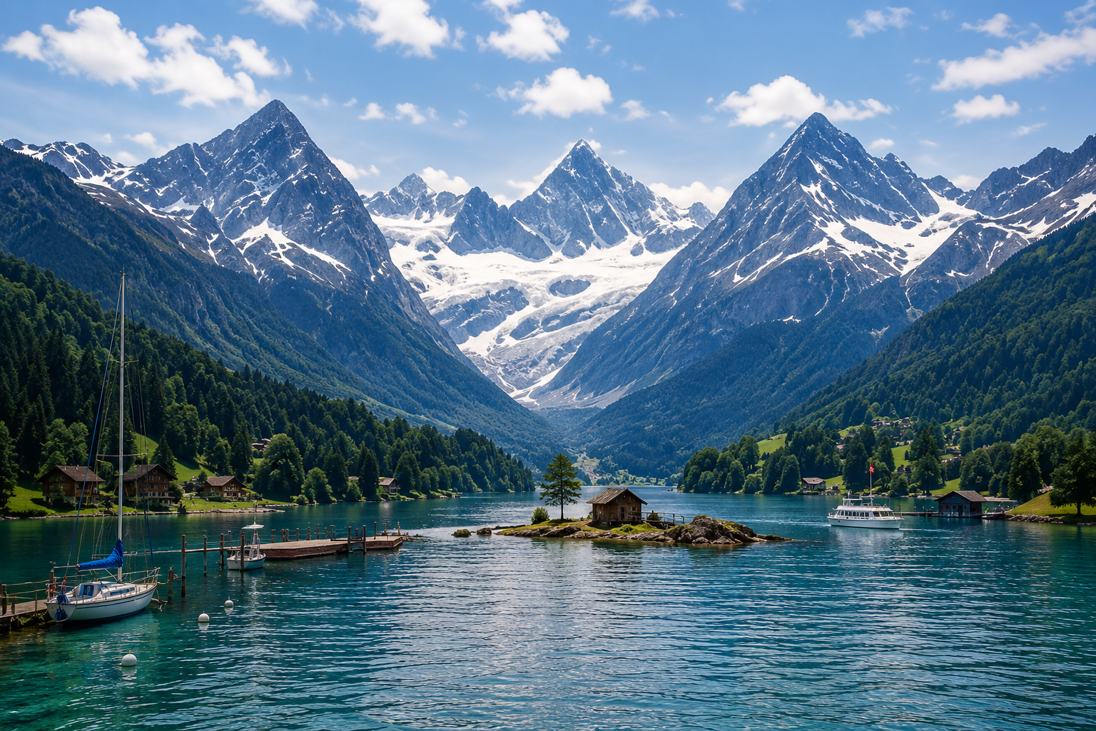 Interlaken lake and mountains