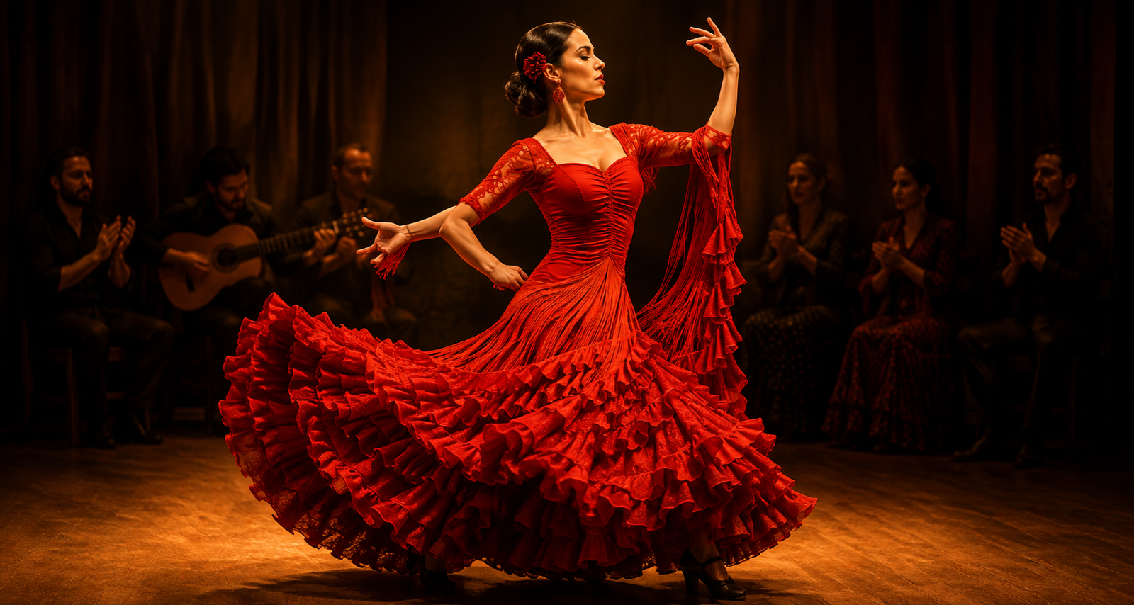 Flamenco dancer in red dress
