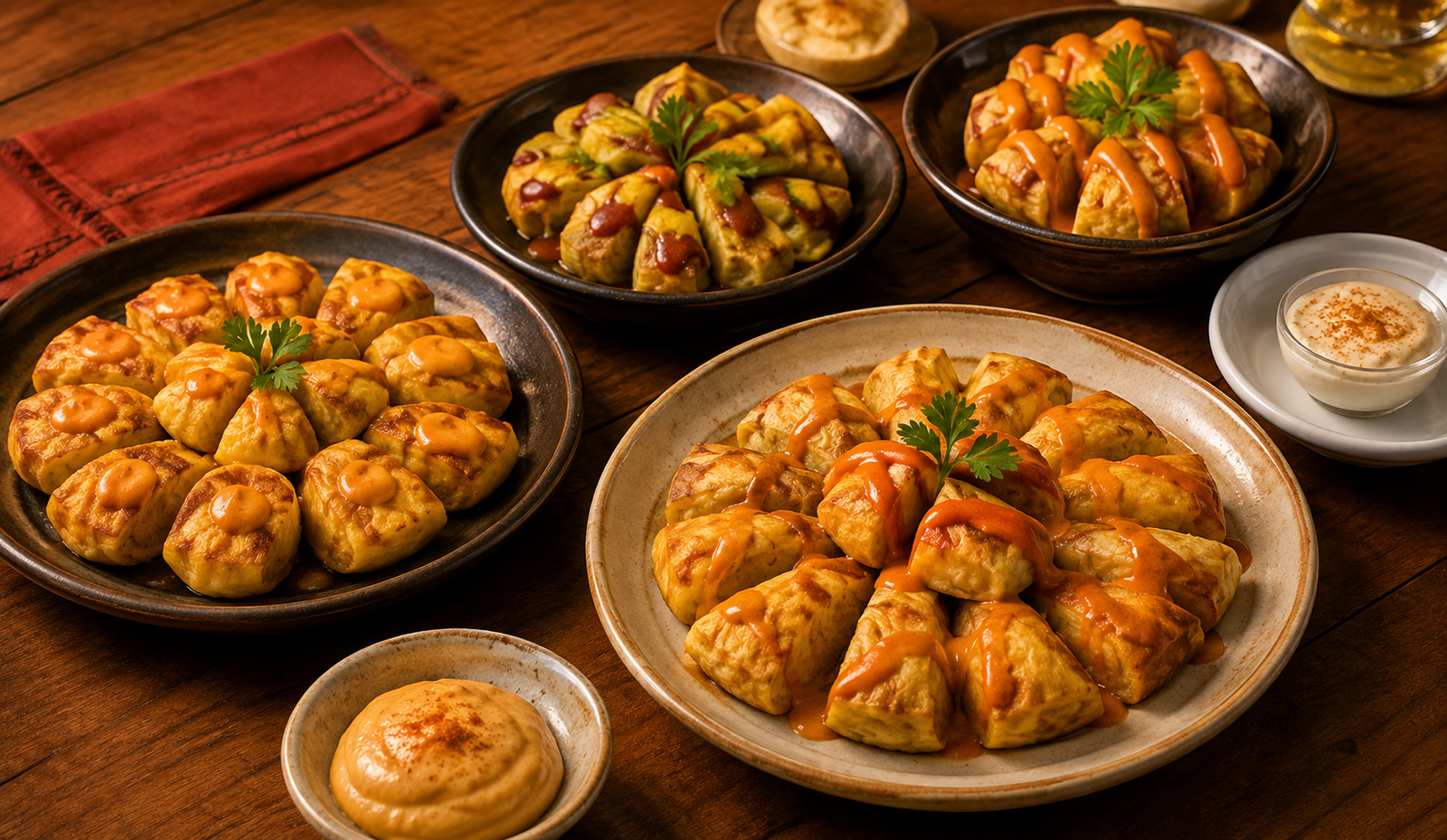 Spanish tapas and wine spread