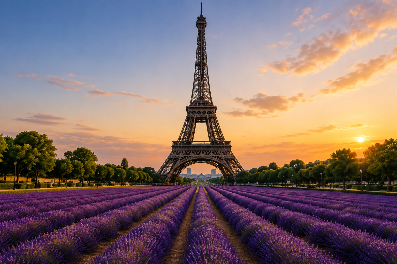 Eiffel Tower at sunset