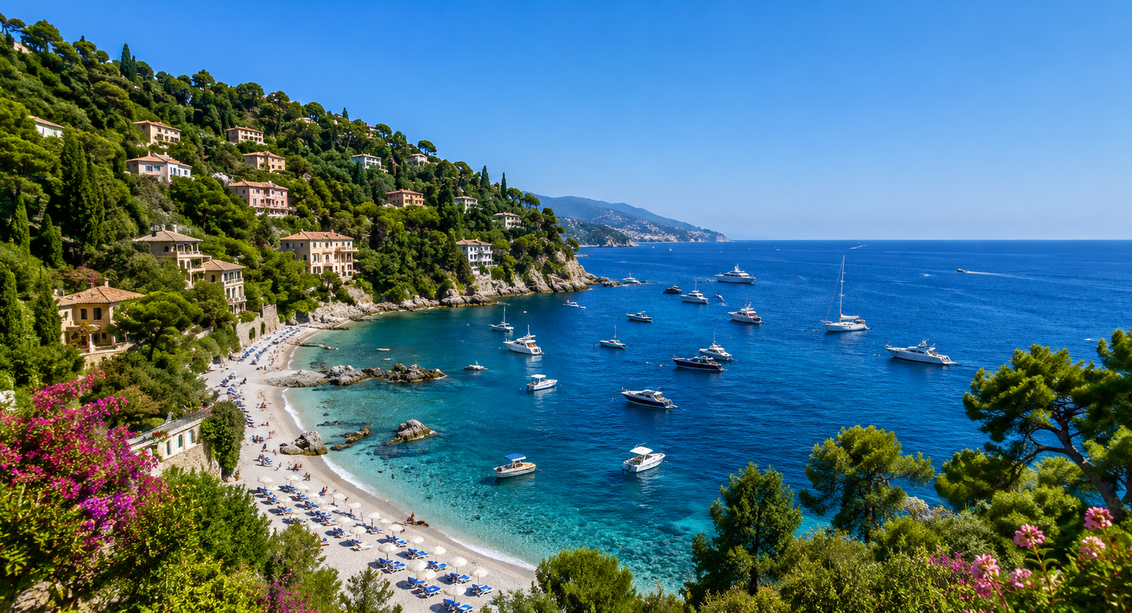 French Riviera coastline and beach