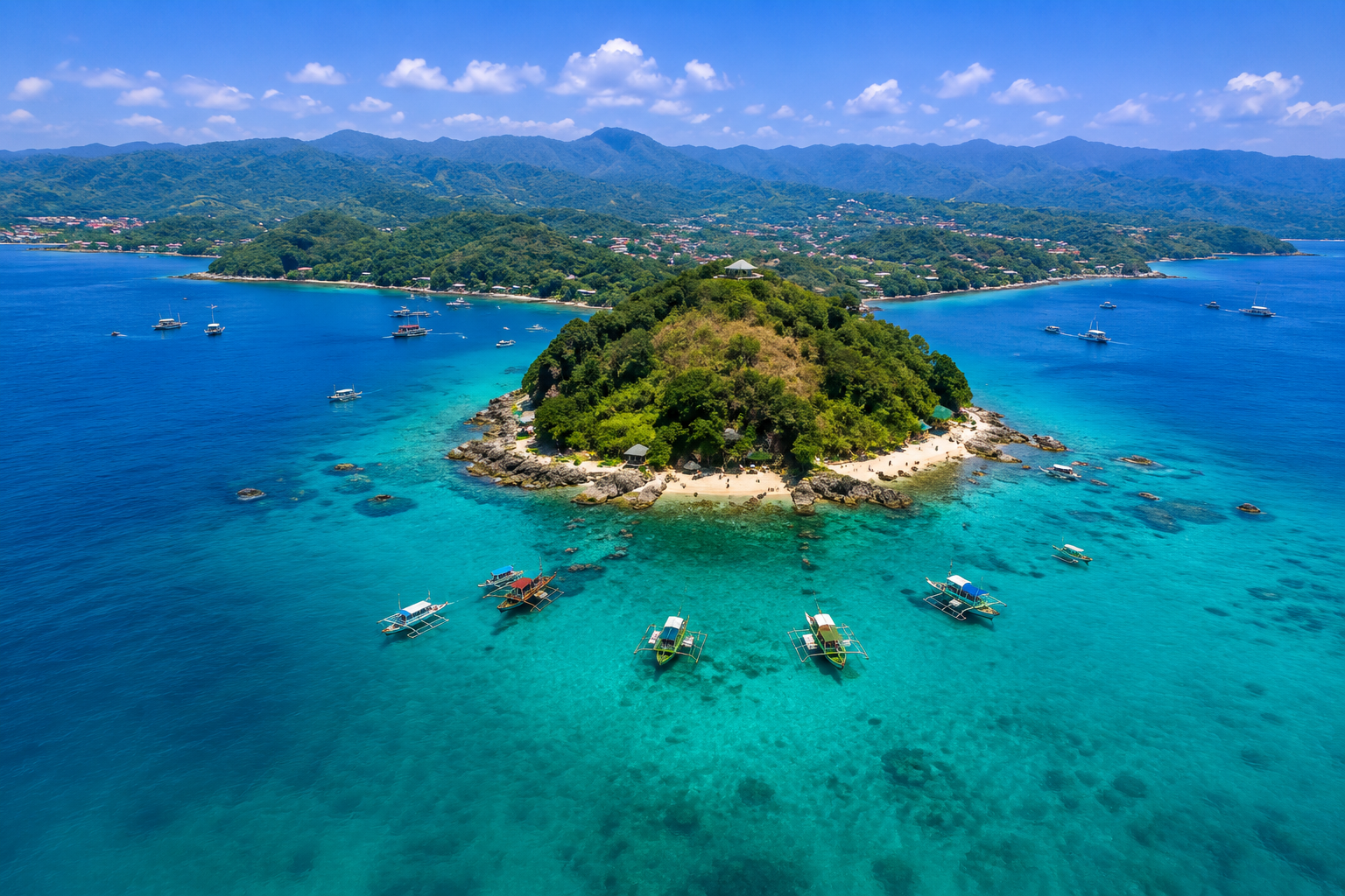 Lombok beach aerial view