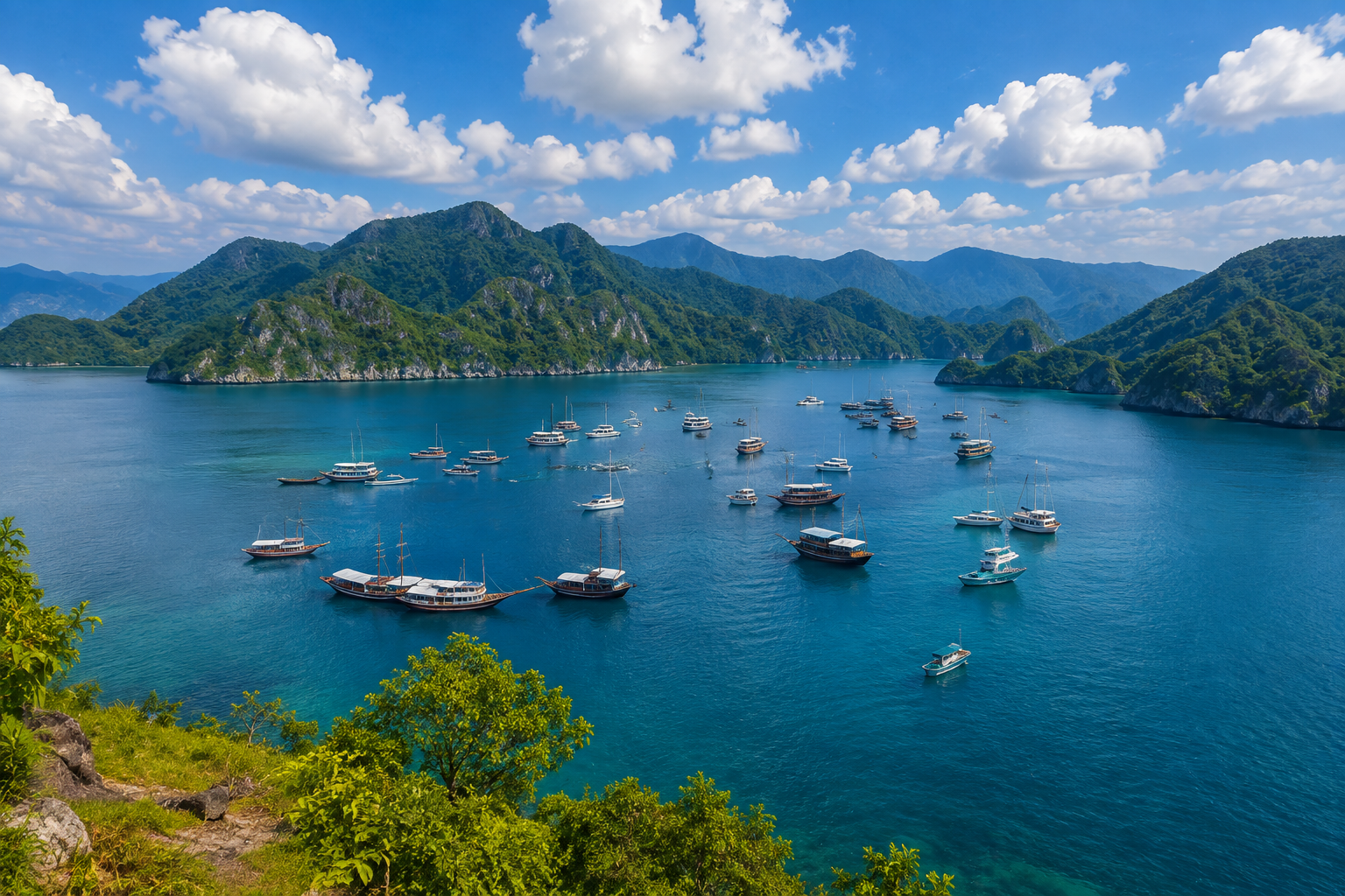 Danau Toba lake and mountains