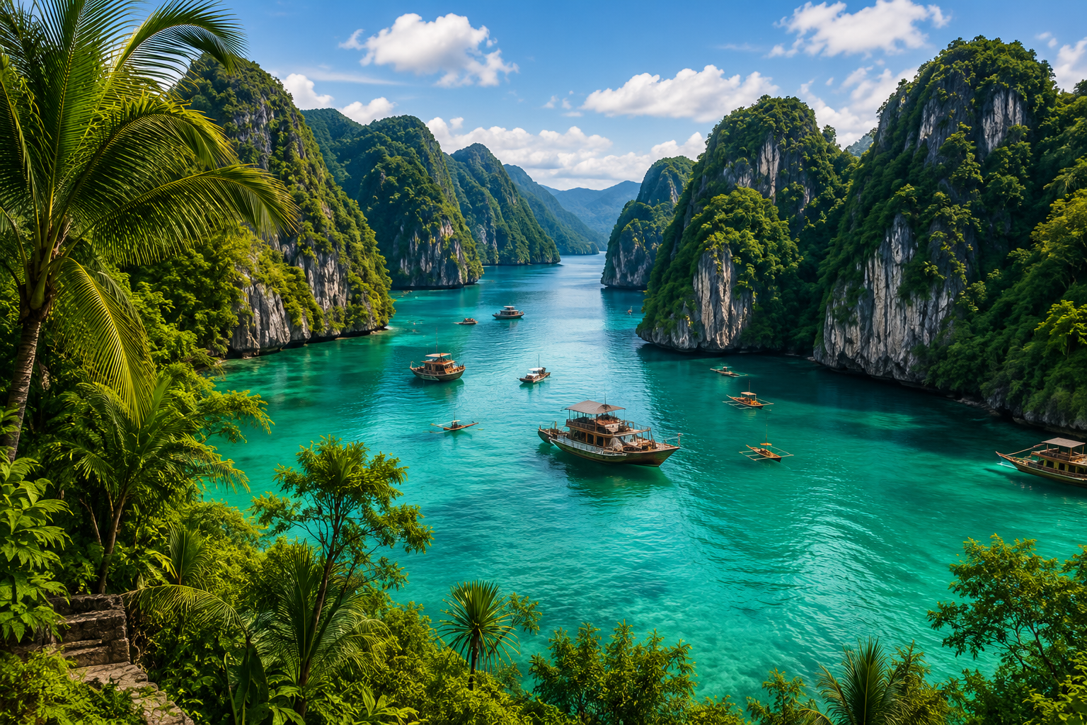 Raja Ampat limestone islands and lagoon