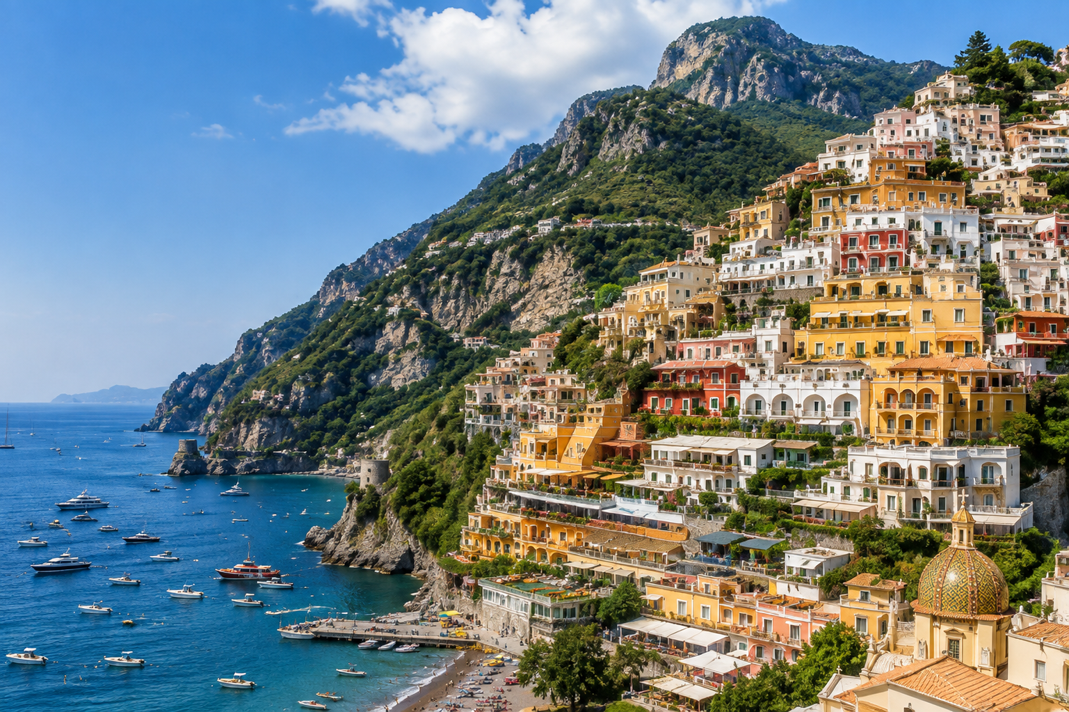 Positano coastal town cliffside