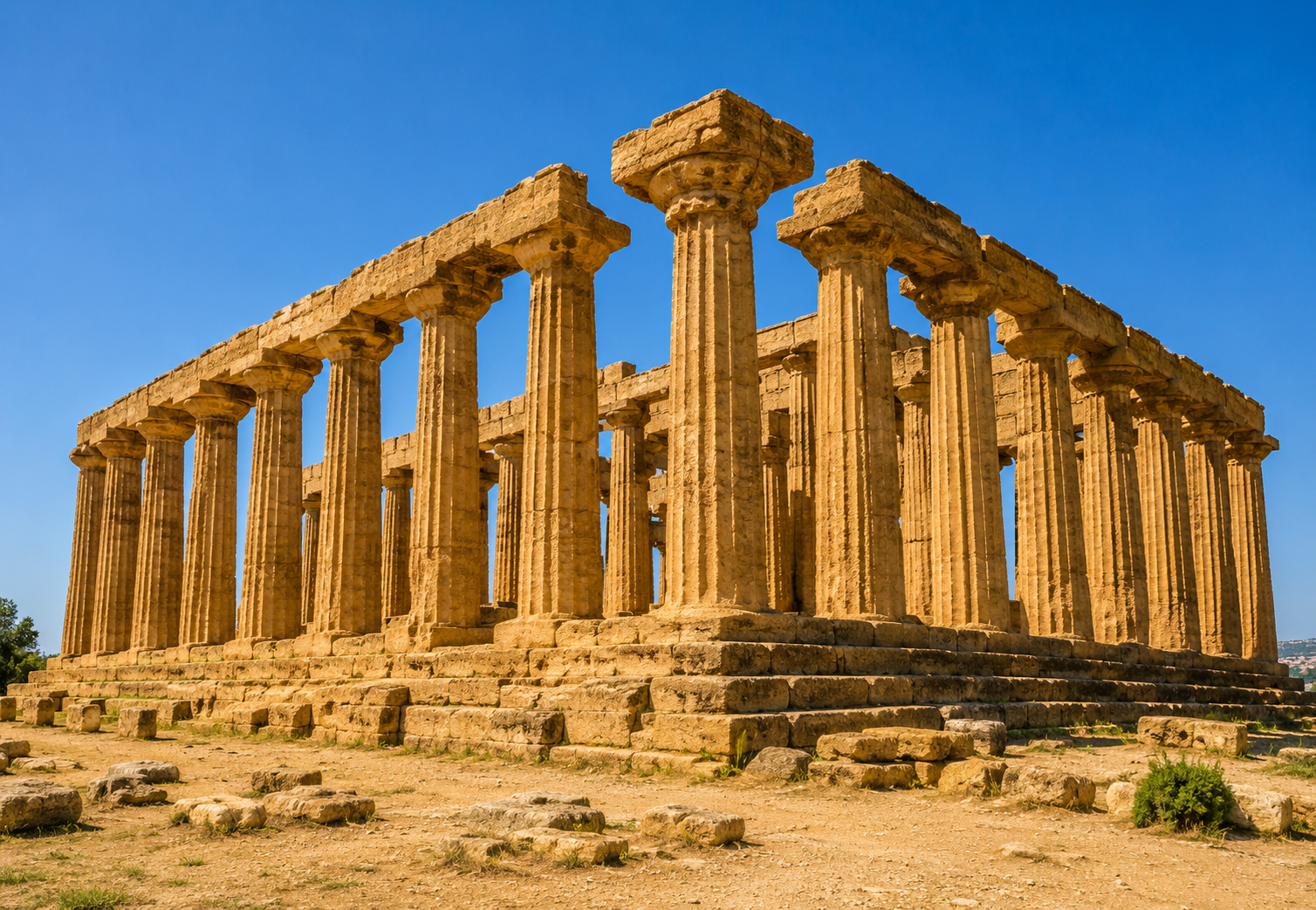 Ancient Greek temple ruins in Sicily