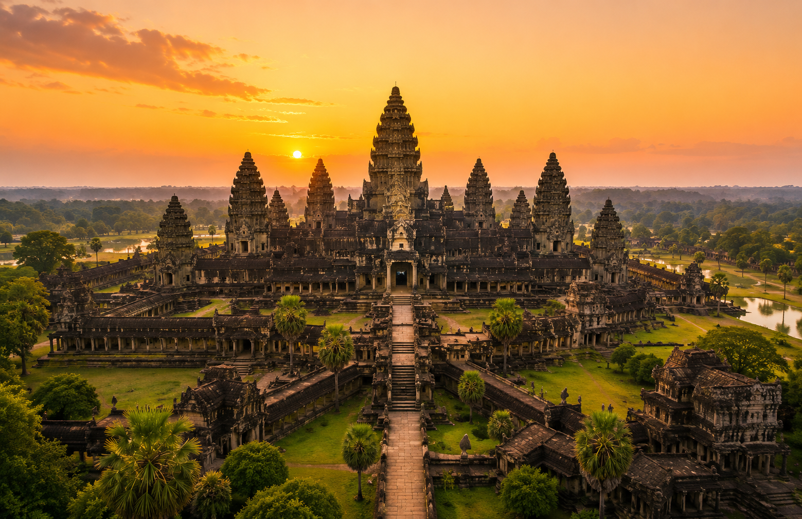 Angkor Wat temple at sunrise