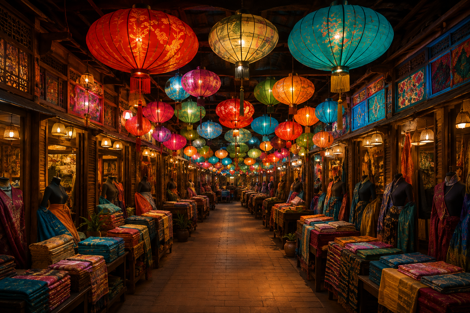 Phnom Penh Night Market colorful lanterns