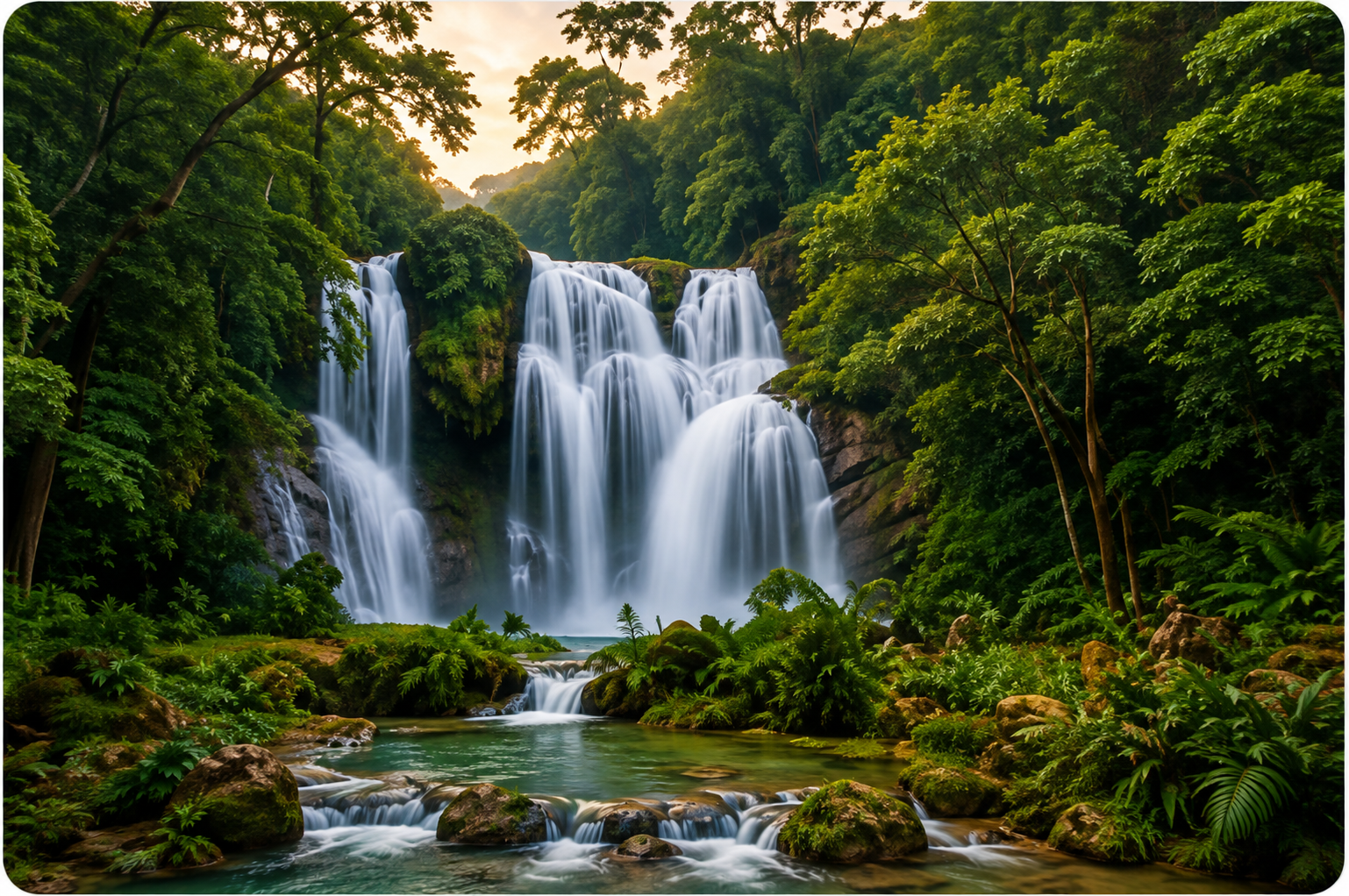 Kuang Si Falls turquoise cascades