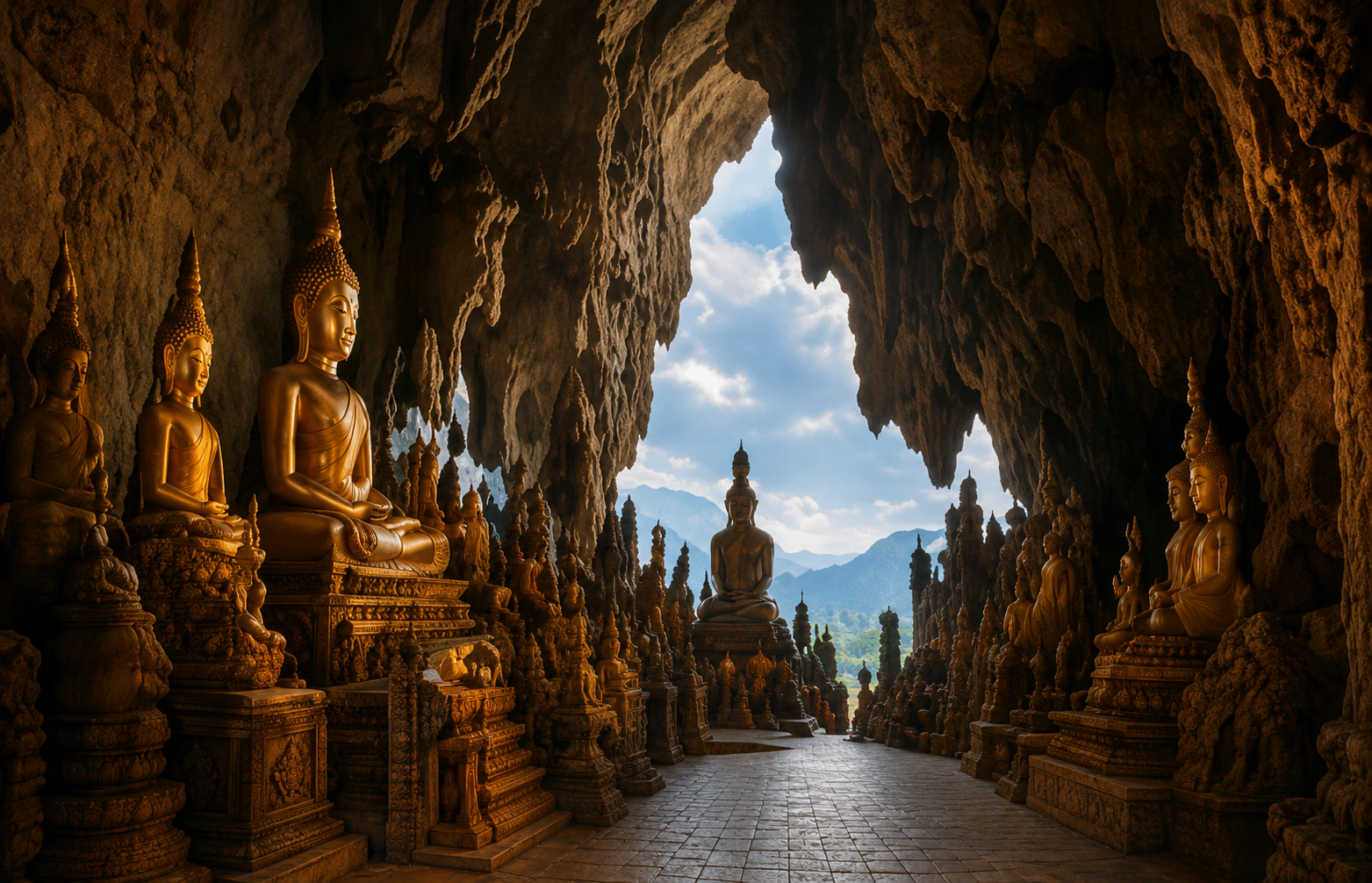 Pak Ou Caves Buddha statues
