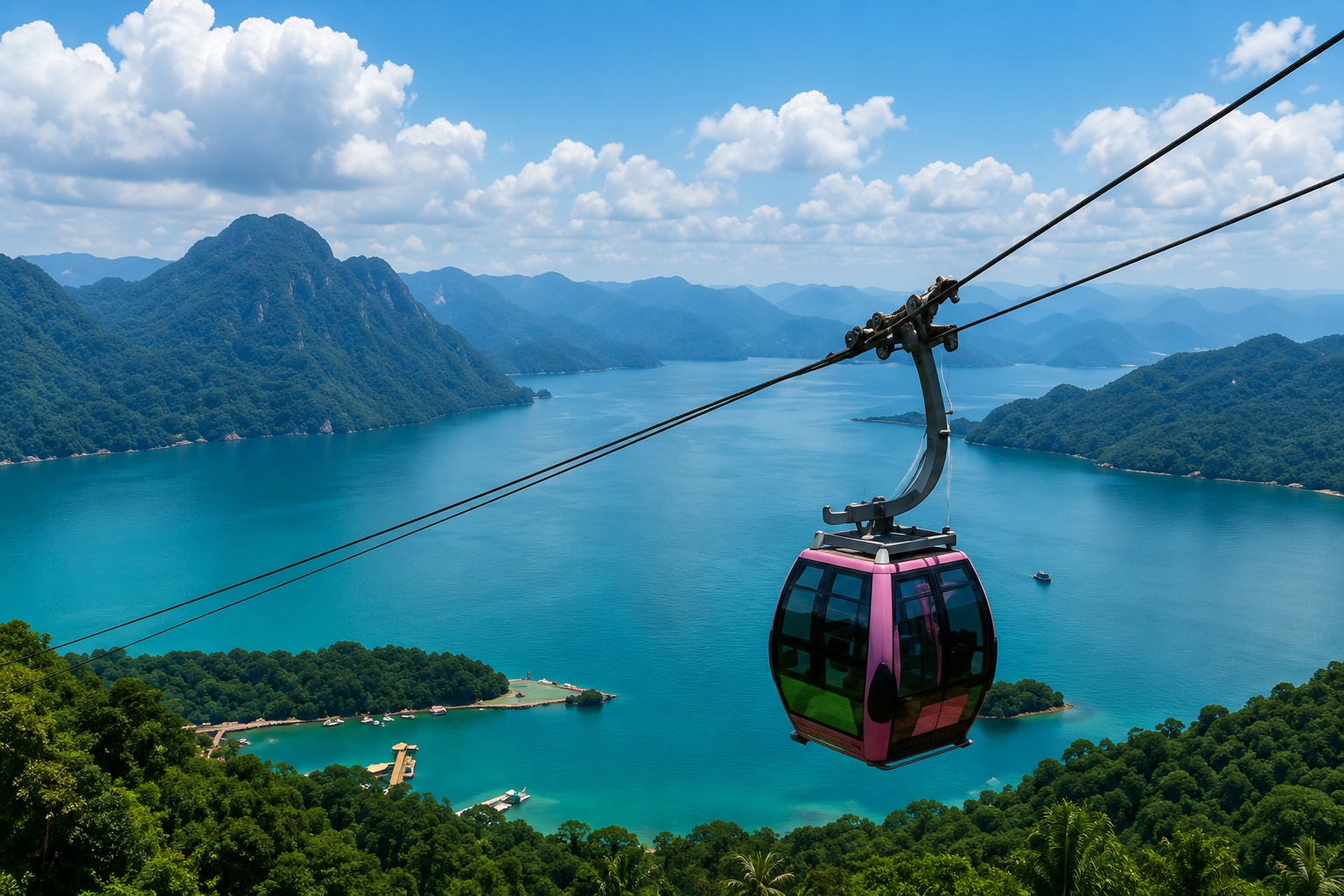 Langkawi Sky Cab over mountains