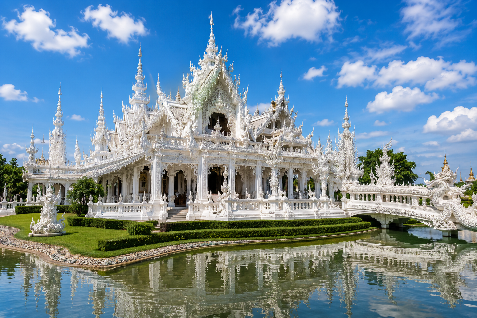 Chiang Rai White Temple ornate architecture