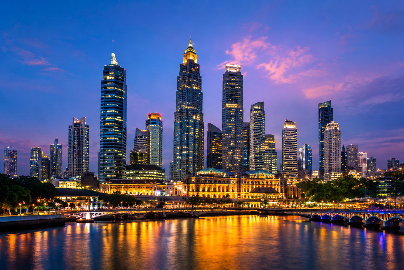 Ho Chi Minh City skyline at dusk