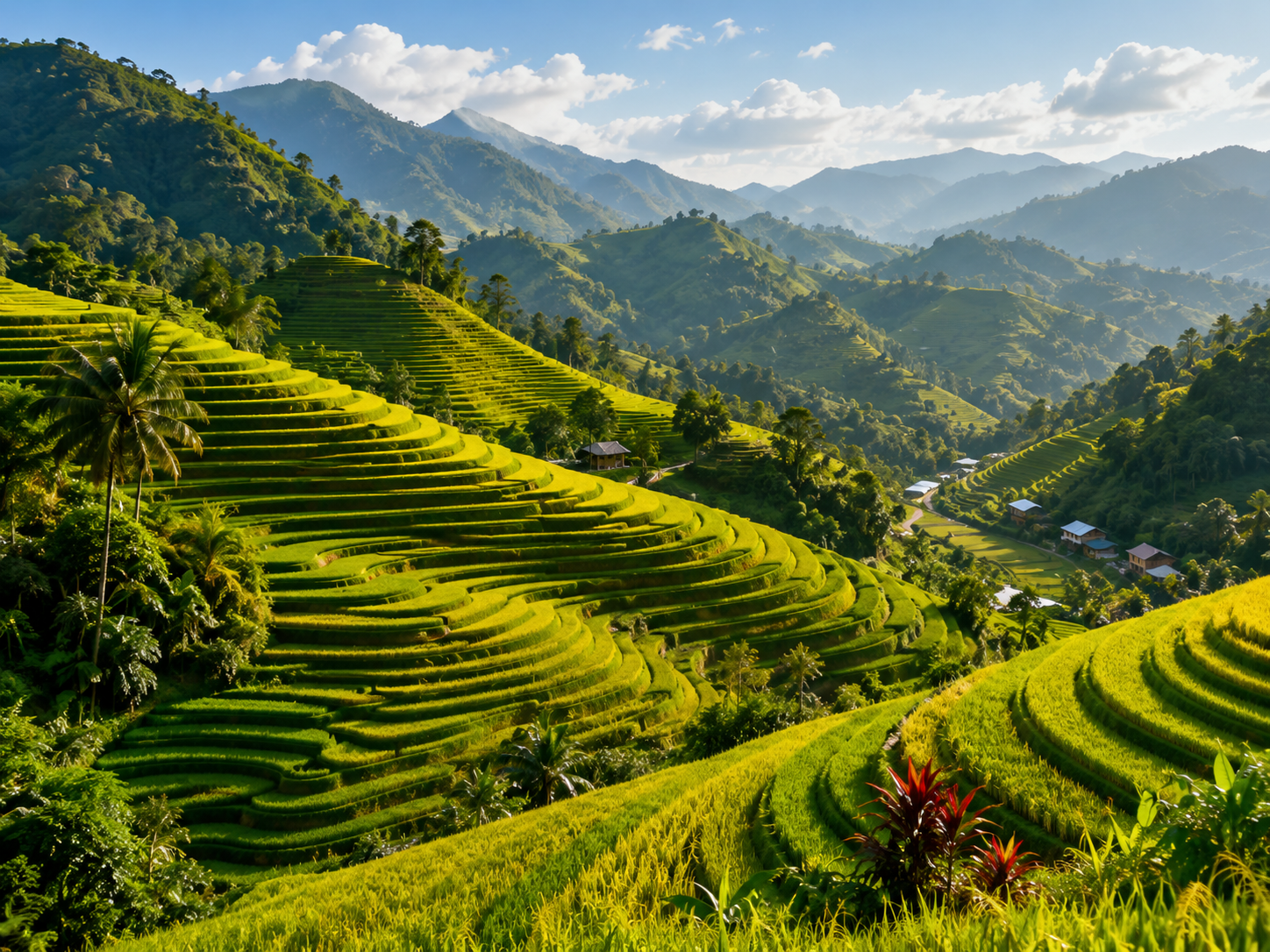 Sapa rice terraces winding through hills