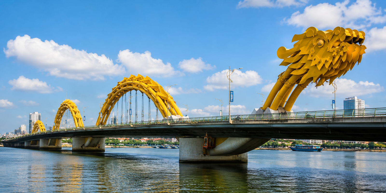Da Nang Dragon Bridge at night